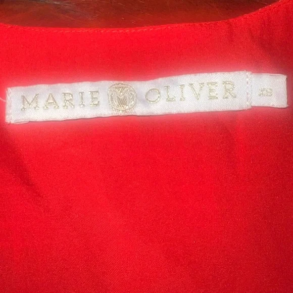 Marie Oliver Silk Knee Length Dress Sz:Xs in Orange - Picture 5 of 9